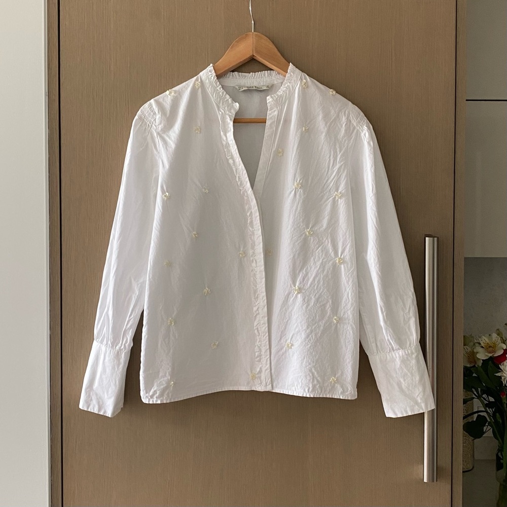 Zara beaded poplin shirt - Picture 4 of 9